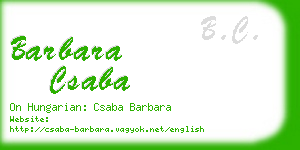 barbara csaba business card